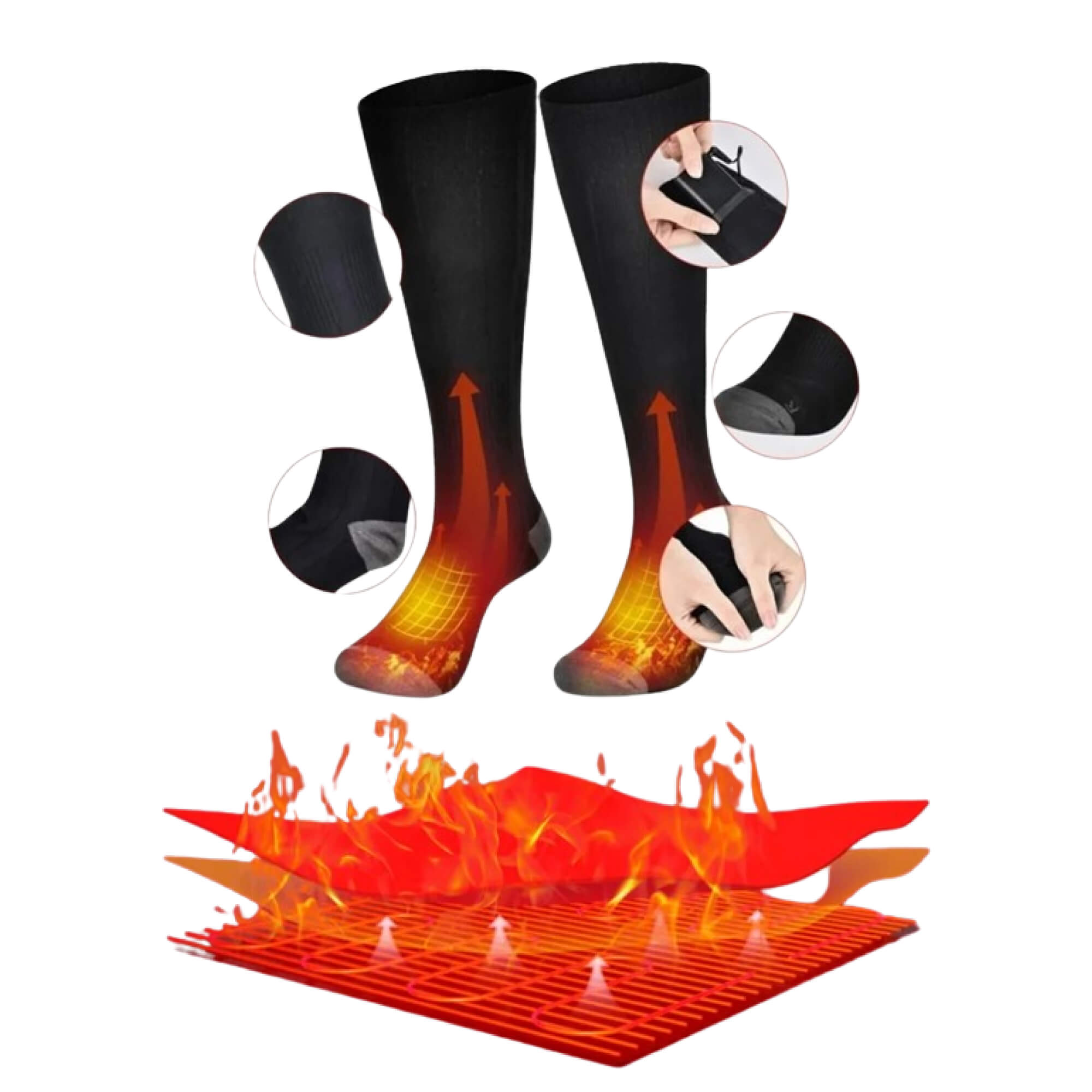 BowLift | Heated Electric Rechargeable Battery Warm Socks Men and Women for Ski