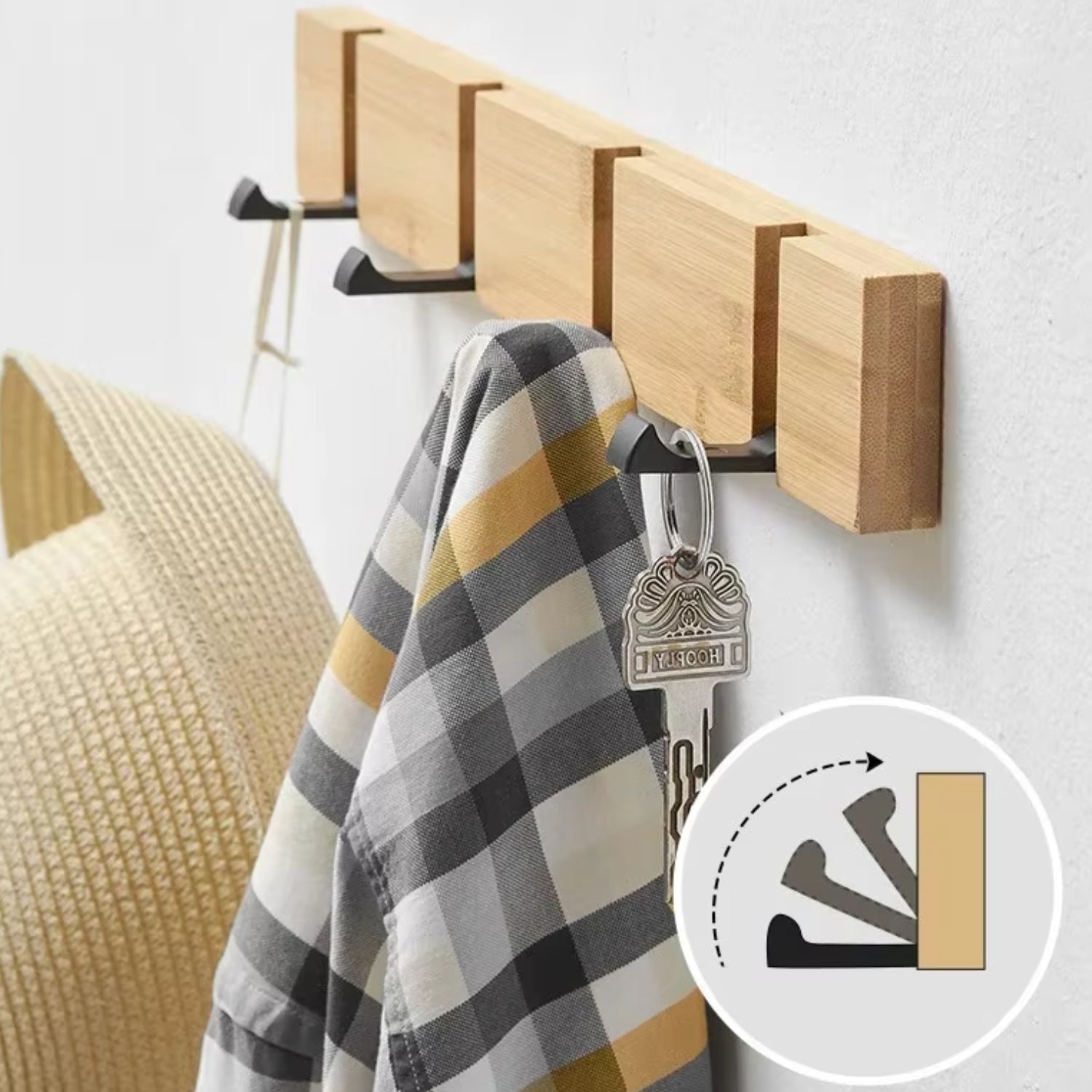 BowLift | Functional Flip Wooden Wall Hook Rack