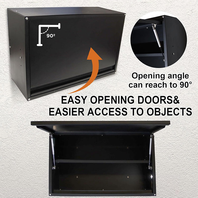 BowLift | Wall Mount Garage Cabinet with Adjustable Shelf & Flip Up Open Door Metal Storage Cabinet for Garage Kitchen Office