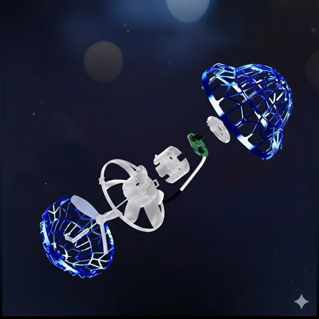 BowLift | Hand-Operated UFO Flying Ball Toy –  Hovering Drone with LED Lights, Boomerang Effect, Perfect Christmas Gift for Kids