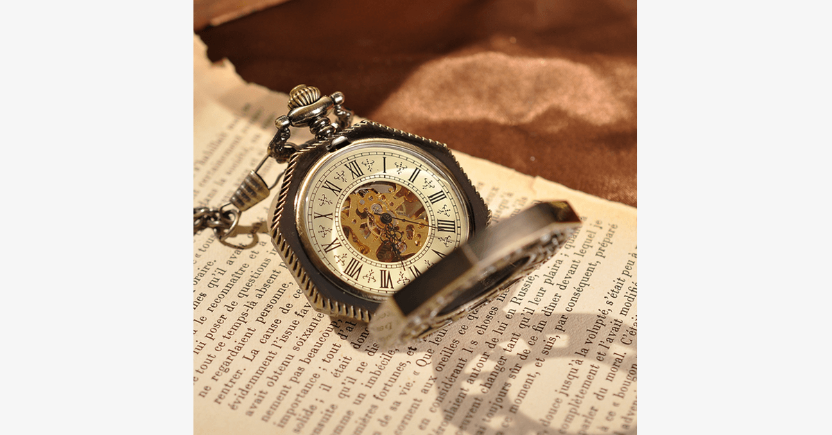 BowLift | Golden Treasure Mechanical Pocket Watch - Vintage and Antique Look with an Admirable Design