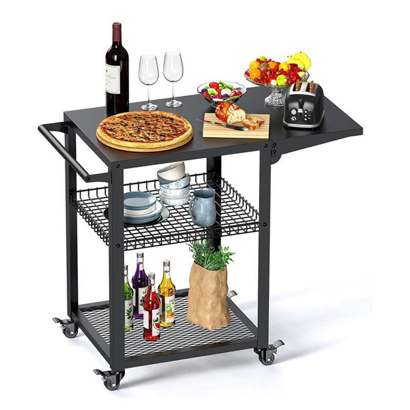 BowLift | Three-Layer Movable Barbecue Table, Multi-Functional Trolley Outdoor Barbecue Cart