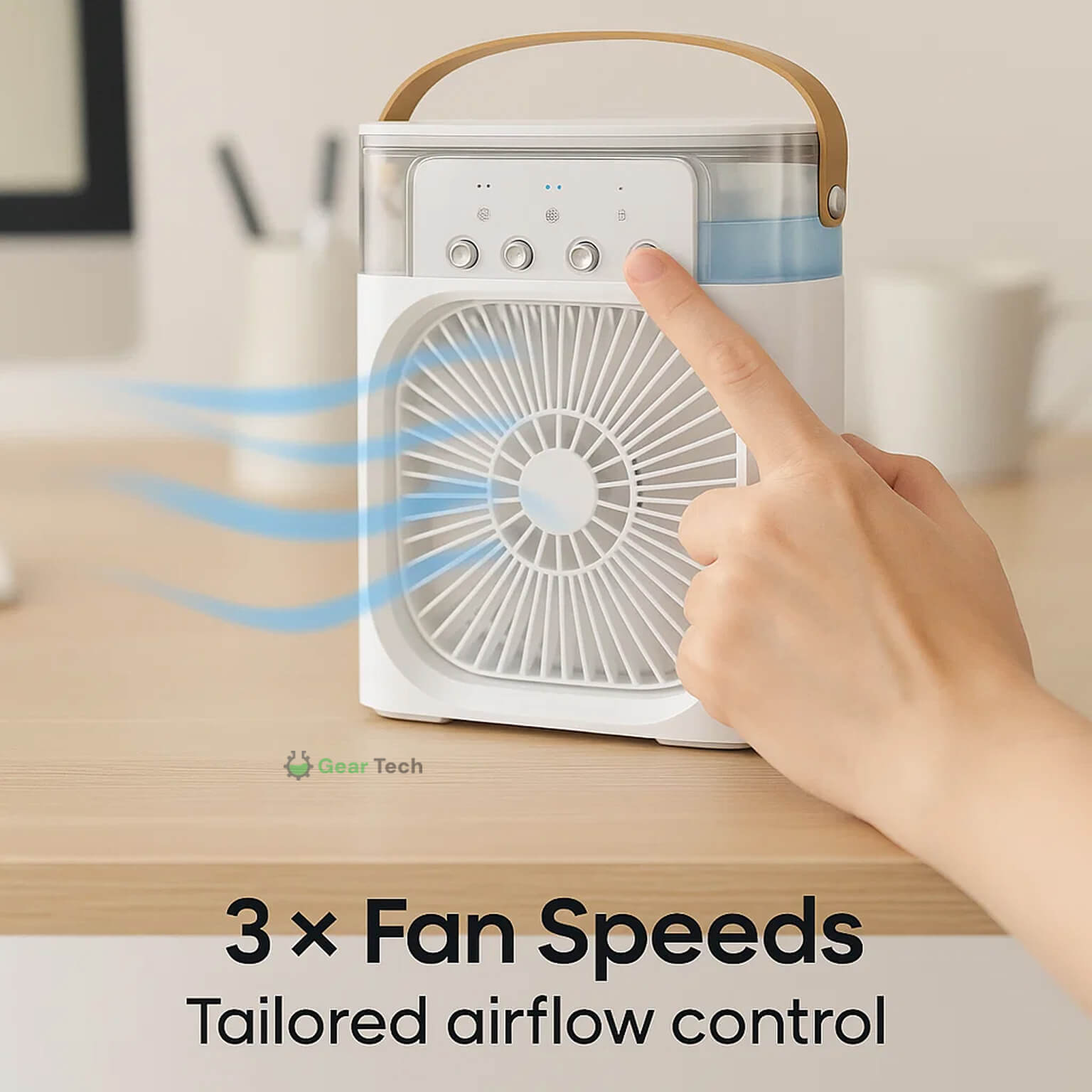 BowLift | 3-in-1 Air Cooler Humidifier | Portable, Adjustable Fan Speeds & Ideal for Bedrooms, Offices & Small Spaces