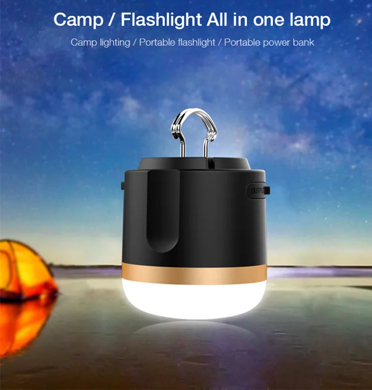 BowLift | Portable LED Camping Lamp with Power Bank – Rechargeable, USB Connection, for Outdoor & Emergencies