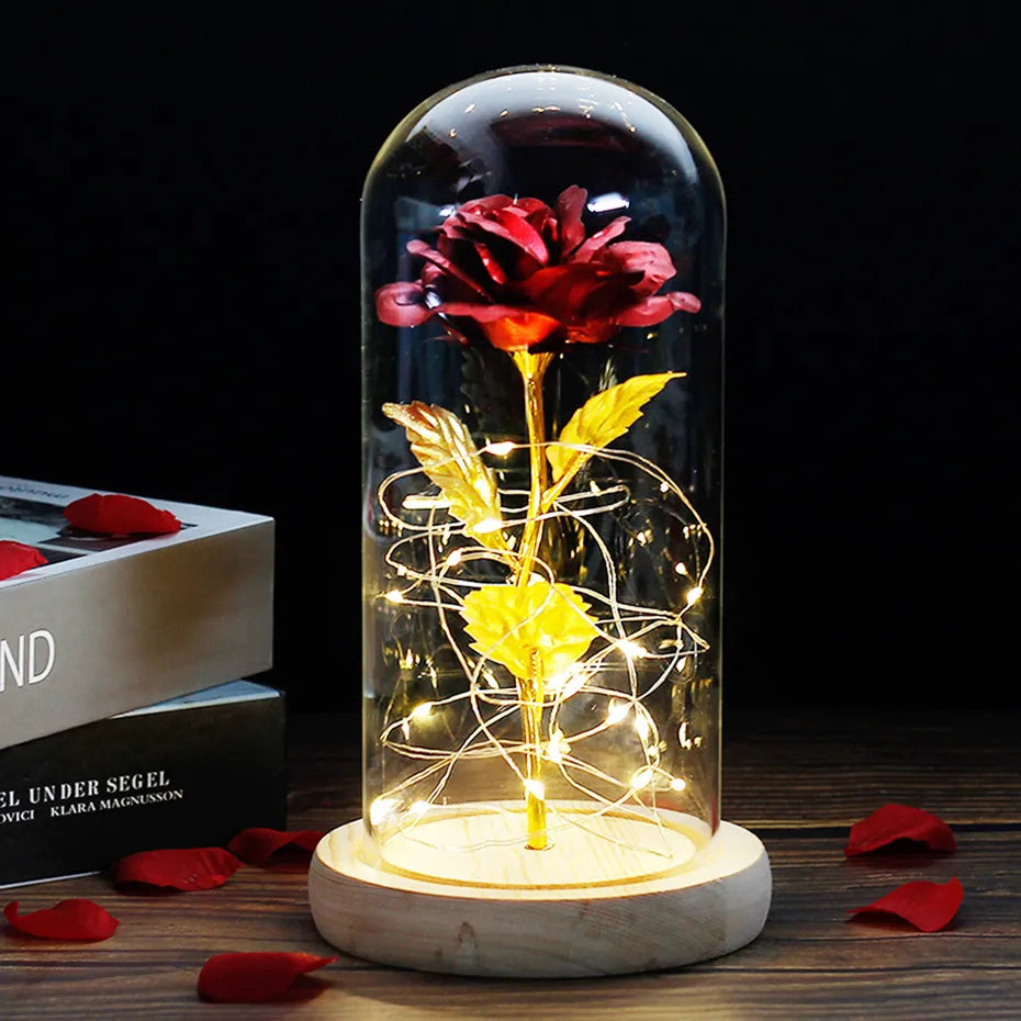 BowLift | Eternal Rose in Glass Dome | Handpicked, LED Lit & Ideal for Romantic Gifts and Home Decor
