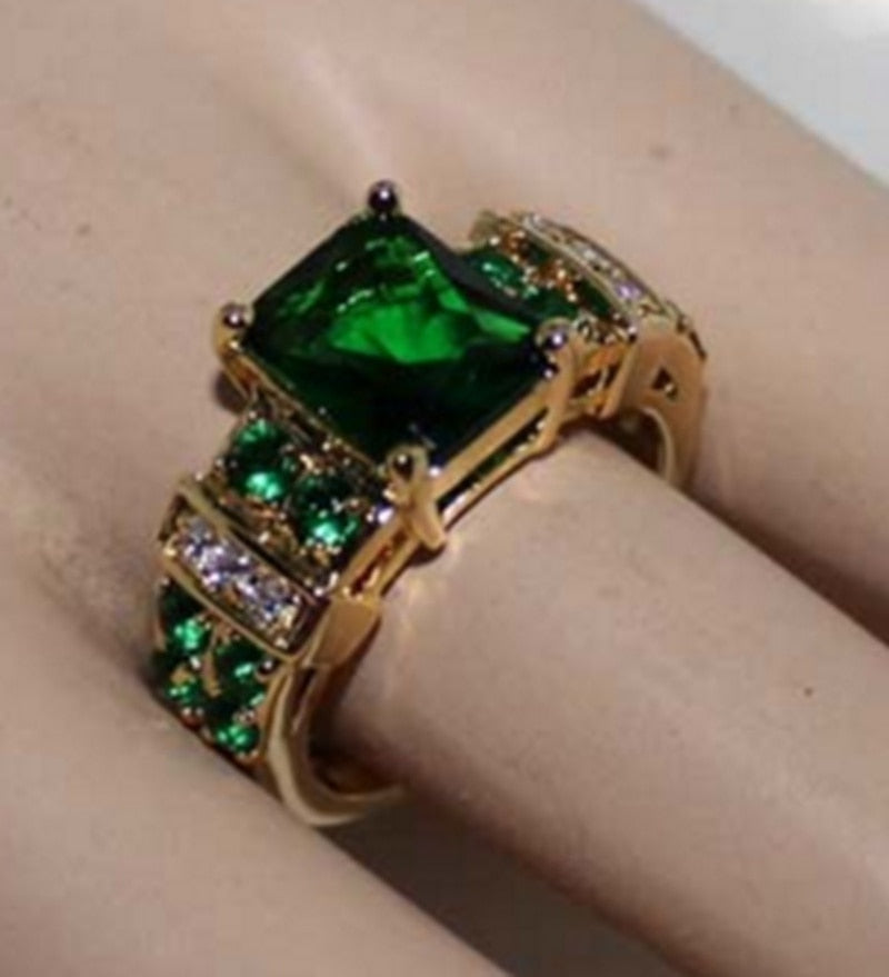 BowLift | Fashion Exquisite Luxury Popular Shiny Green High Quality Zircon Wedding Ring