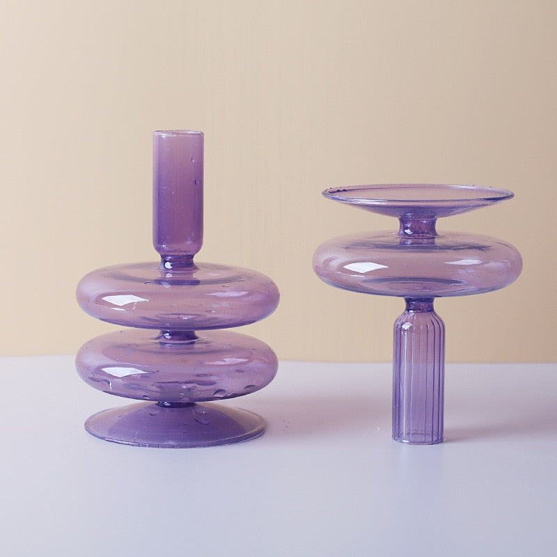 BowLift | Lilac Candle Holder made of Glass