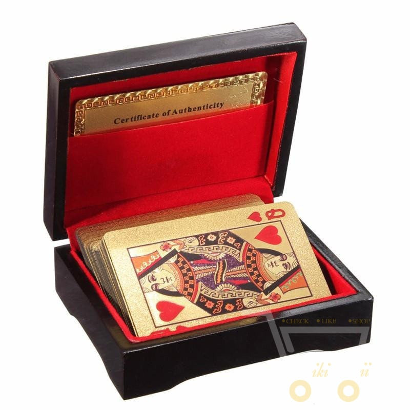 BowLift | 24K Gold Plated Playing Card with Wood - Style Box