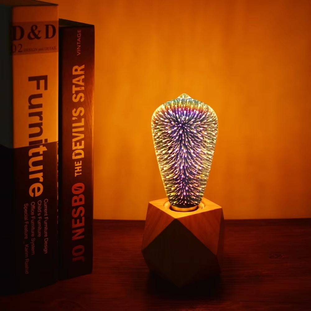 BowLift | 3D Starburst LED Bulb – Vintage Edison Firework Light – E27