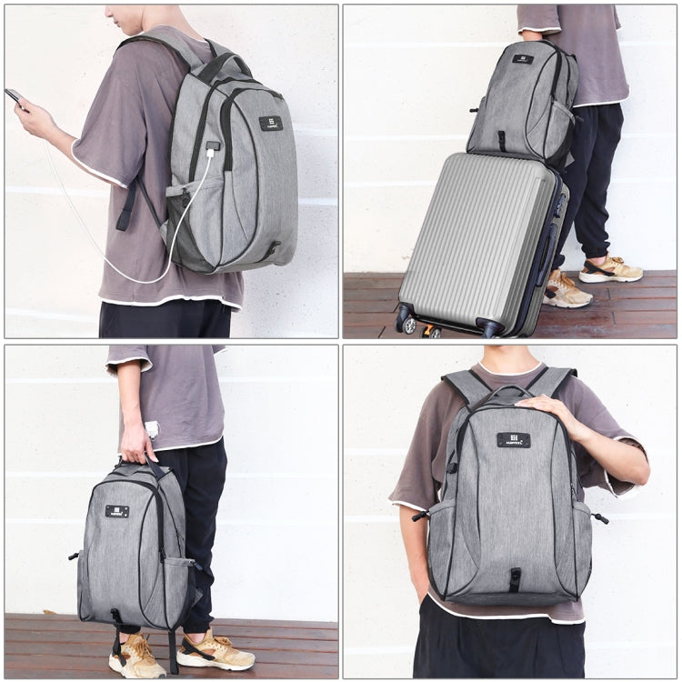 BowLift | HAWEEL Outdoor Portable Canvas Double Shoulder Laptop Backpack (Gray)