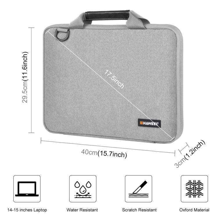 BowLift | HAWEEL 14.0 inch - 16.0 inch briefcase crossbody laptop bag for Macbook, Lenovo Thinkpad, ASUS, HP (Gray)