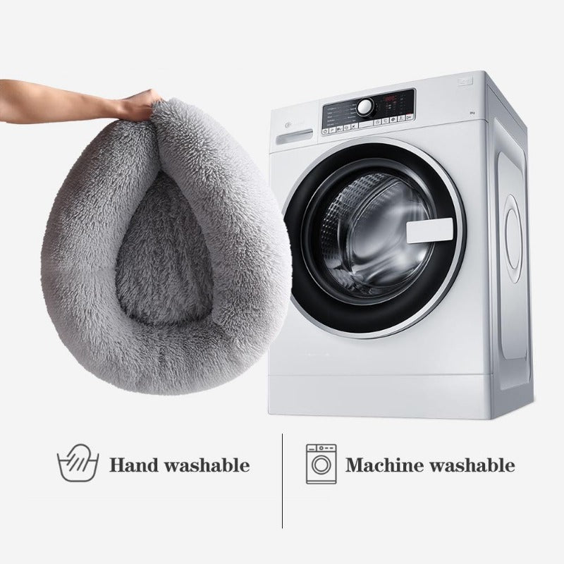 BowLift | Beef Plush Calming Donut Dog Bed for Small to Large Dogs