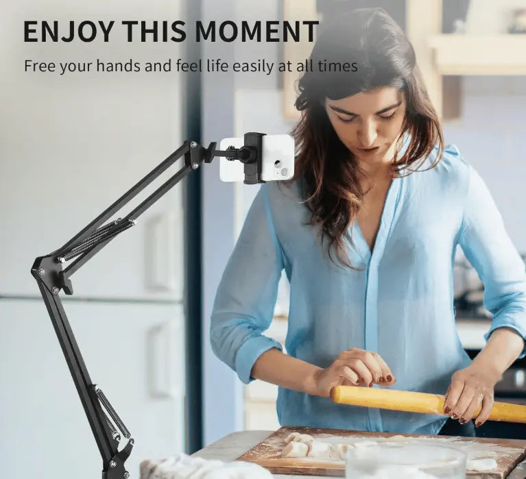 BowLift | Device holder for the bed with long arm – Holds devices up to 1.2 kg safely