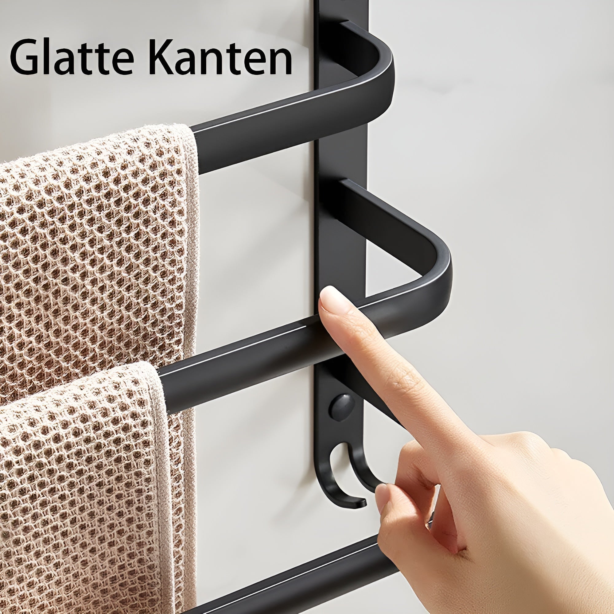 BowLift | HangEase 3-Layer Wall-Mounted Towel Holder – Aluminum Space-Saving Design