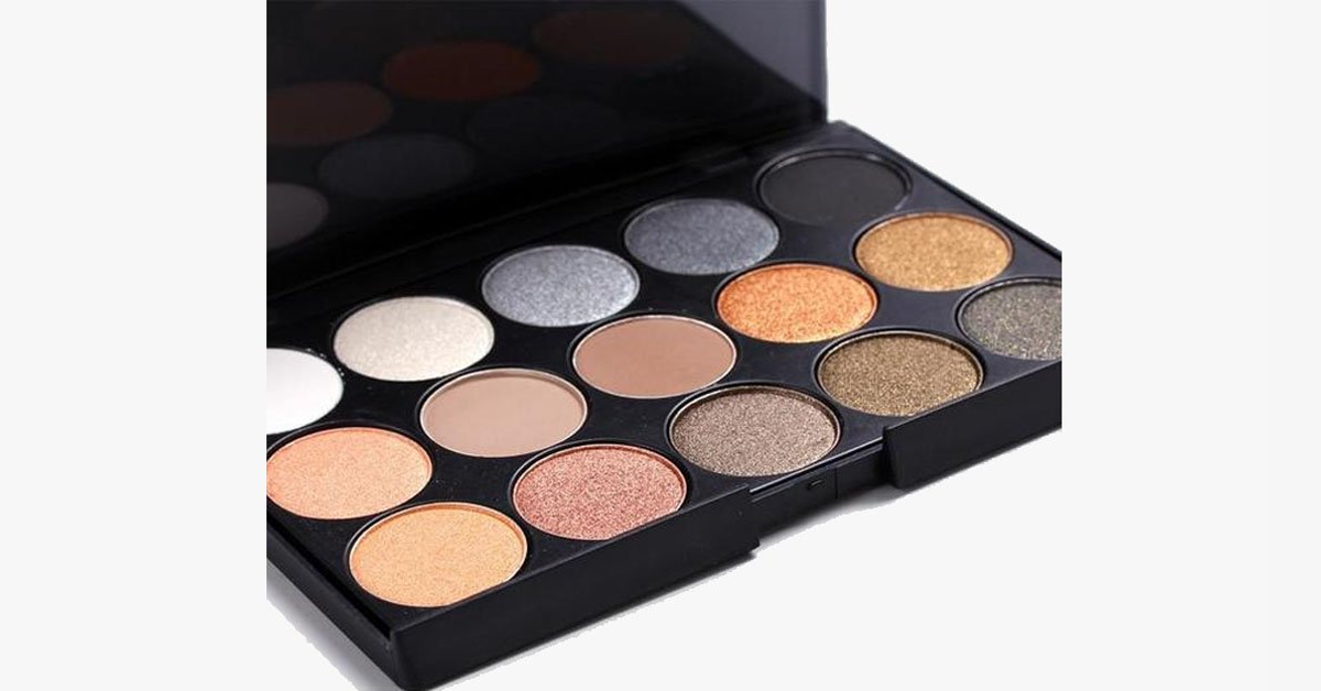 BowLift | Hazel-Midnight Blue Eyeshadow Palette with 15 Colors - Smooth & Consistent Eyeshadow for a Bold Look