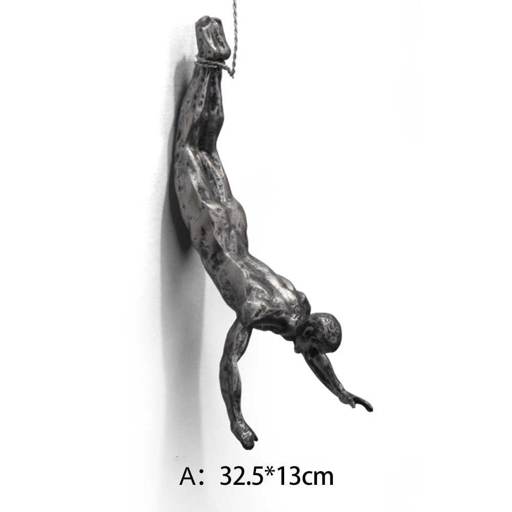BowLift | CraftedClimb Climbing Figures Wall Decoration – Inspiring Wall Art of Resin and Iron