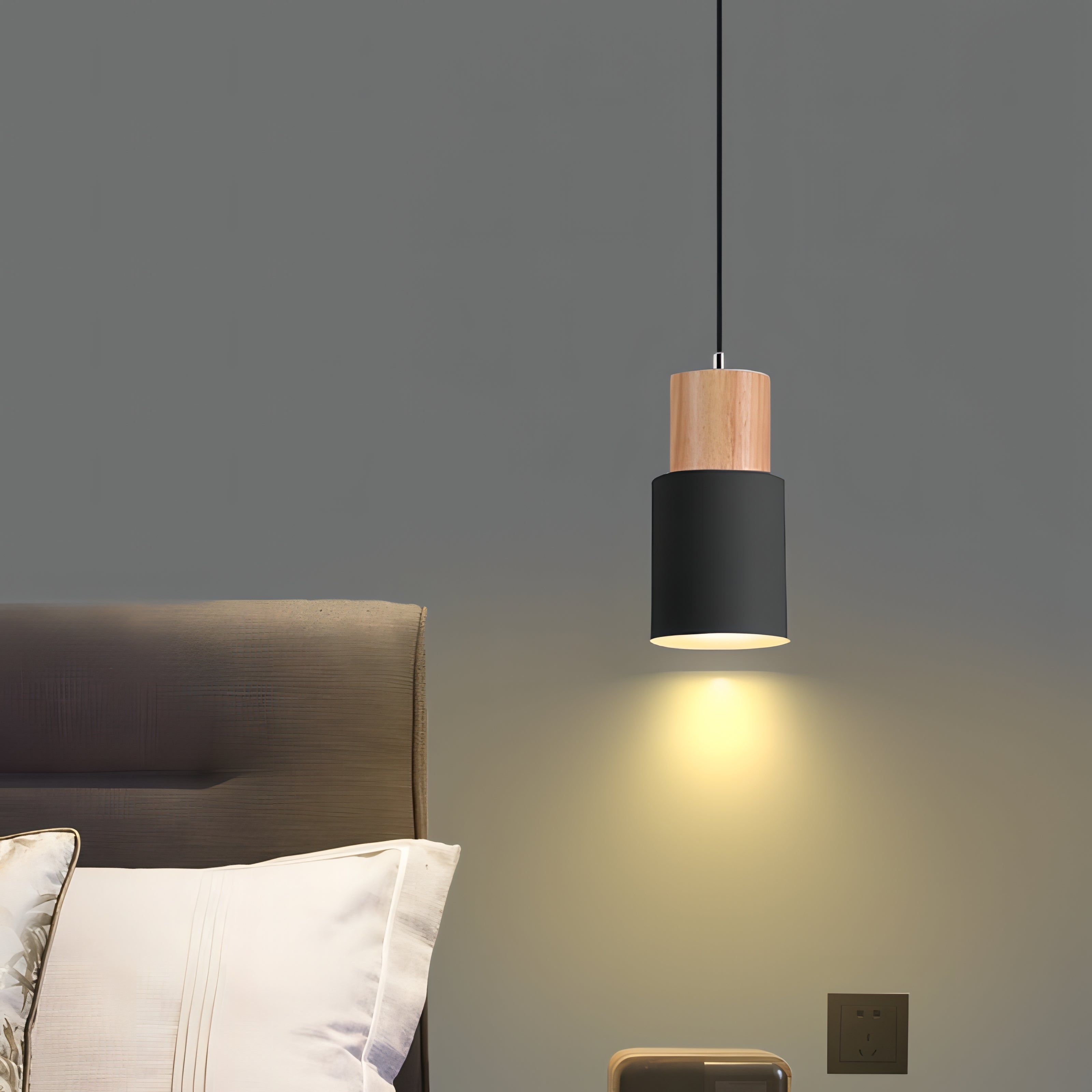 BowLift | Jaziel - Round Wood Nordic Hanging Pendant Lamp
