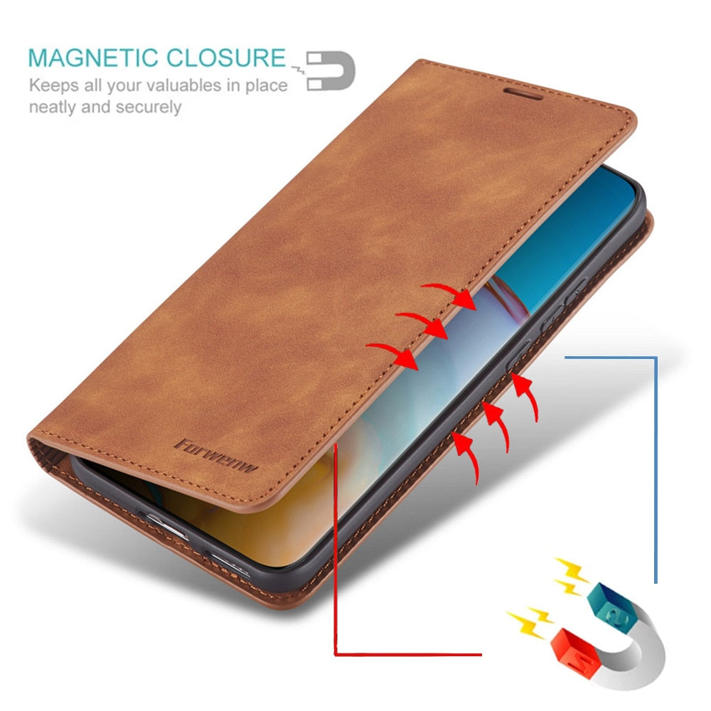 BowLift | Huawei Case: Magnetic Leather Bag for Stylish Protection