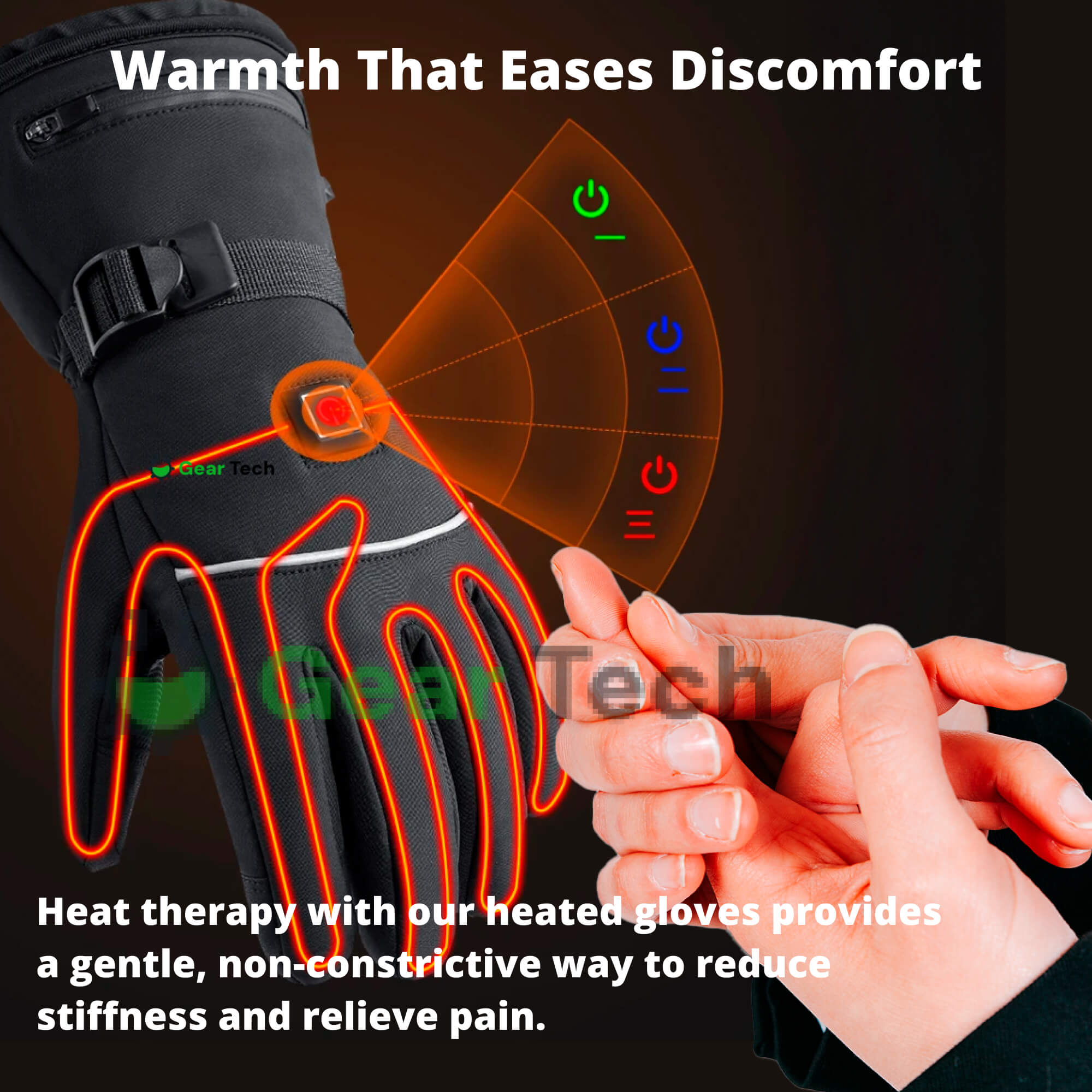 BowLift | Heated Gloves for Raynaud’s & Arthritis UK – Rechargeable Waterproof Thermal Gloves with 3 Heat Levels for Pain Relief
