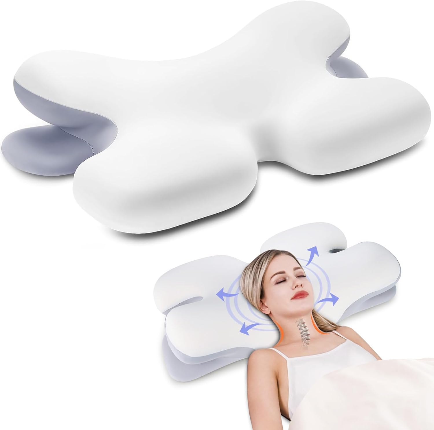 BowLift | Ergonomic Cervical Pillow | Memory Foam, Neck Support & Ideal for Restful Sleep