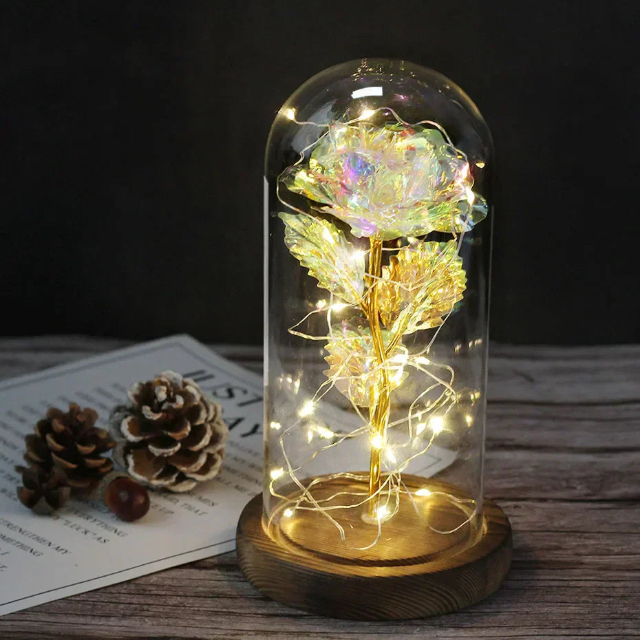 BowLift | Eternal Rose in Glass Dome | Handpicked, LED Lit & Ideal for Romantic Gifts and Home Decor