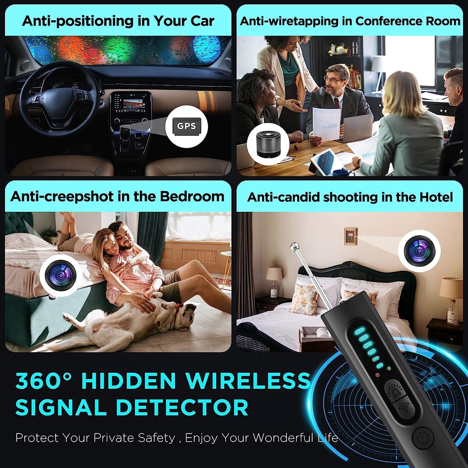 BowLift | Hidden Camera Detector with RF and GPS Tracking - Military Grade Surveillance Device for Privacy Protection