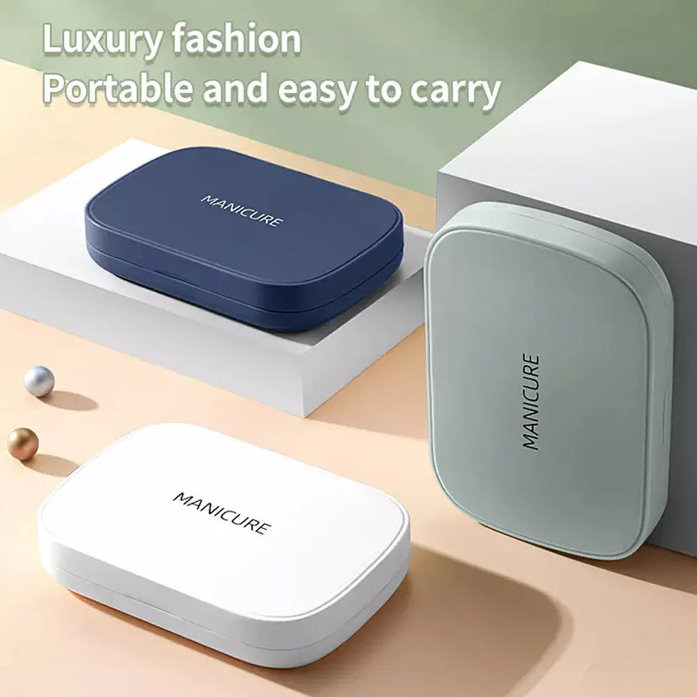 BowLift | LuxNails | Professional Stainless Steel Manicure and Pedicure Set | Portable & Multifunctional | Luxurious Storage Box