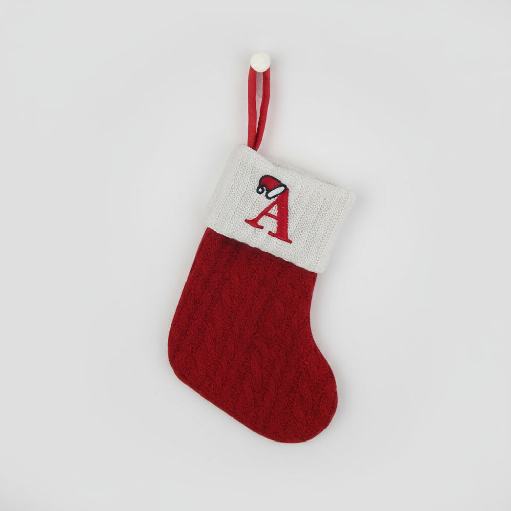 BowLift | Christmas Stocking Knit Monogram Alphabet Decorative Holiday Sock