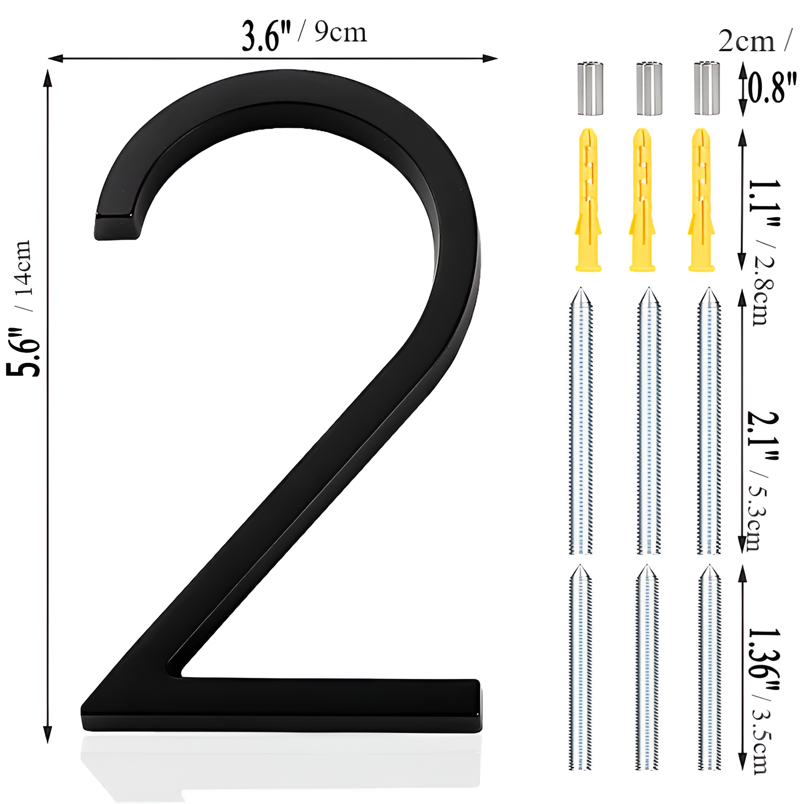 BowLift | Black Full House Number - House Number Modern - House Number Sign