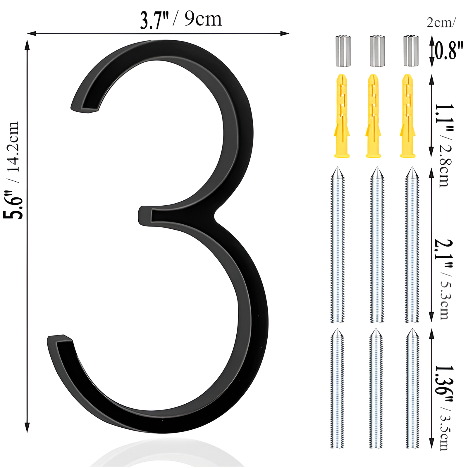 BowLift | Black Full House Number - House Number Modern - House Number Sign