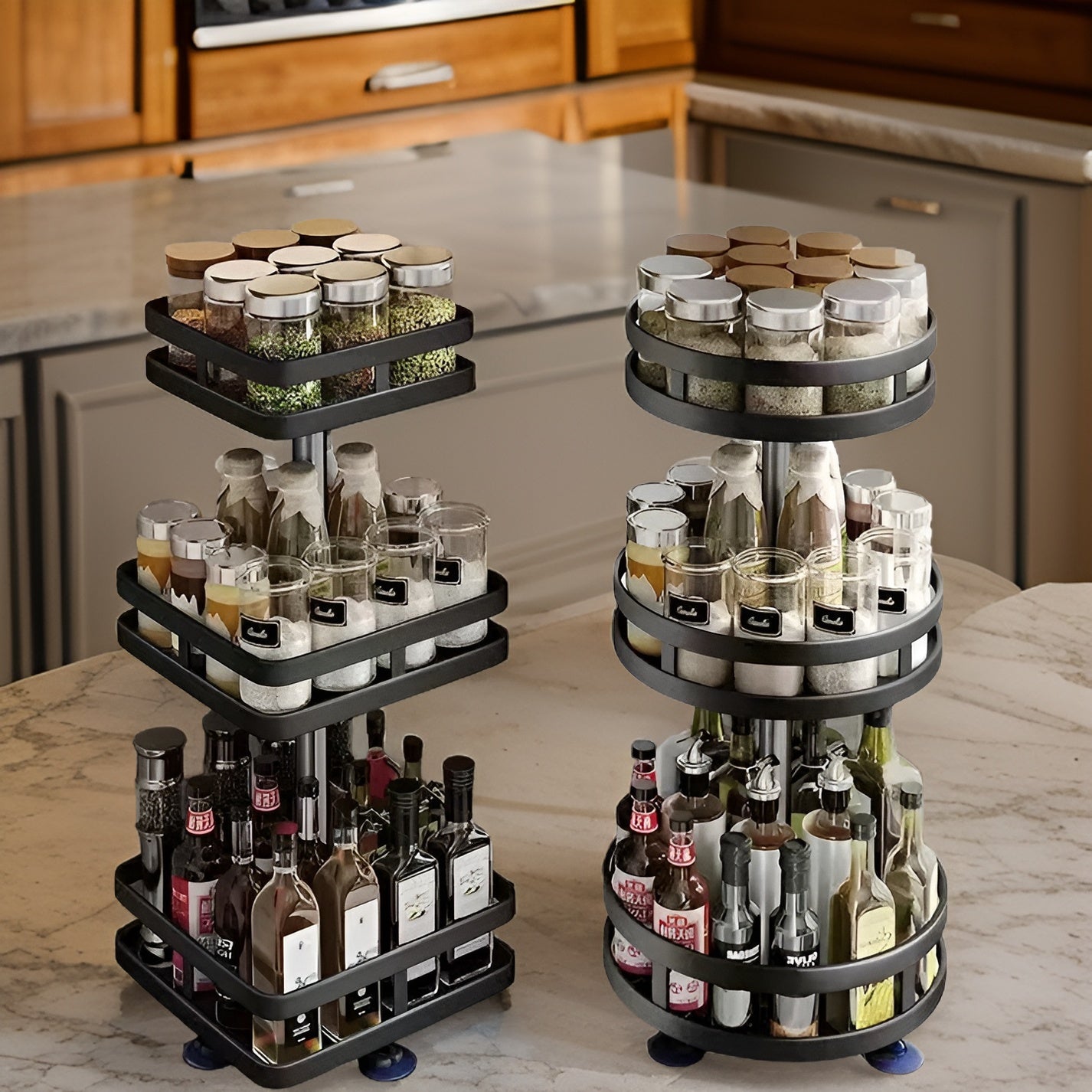 BowLift | Spice Rack - 360° Rotatable Multi-Functional Shelf for the Kitchen - Organize with Ease!