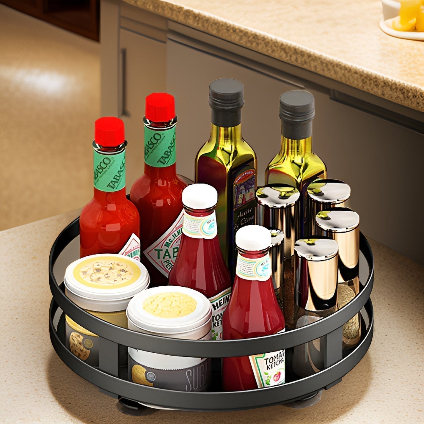 BowLift | Spice Rack - 360° Rotatable Multi-Functional Shelf for the Kitchen - Organize with Ease!