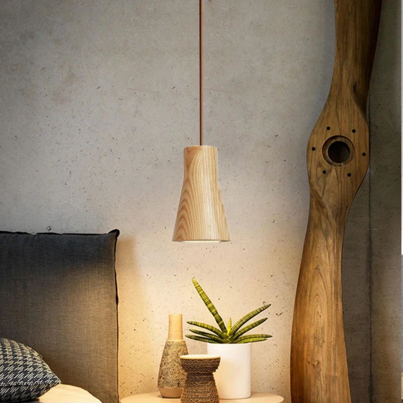 BowLift | Scandinavian Wooden Pendant Light – Minimalist Design for Living Room and Bedroom | Natural Wood Look