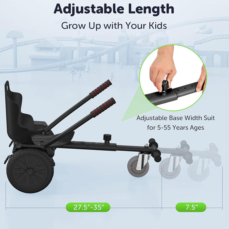 BowLift | Hoverboard Seat Attachment for 6.5'' 8'' 8.5'' 10'' Two Wheel Self Balancing Scooter Accessories Hoverboard Kart for Kids or Adults