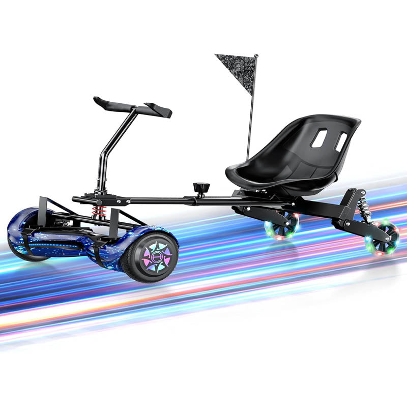 BowLift | Hoverboard Seat Attachment with 3*Shock Absorbers& 2*Glowing Wheels for 6.5" 8" 10" Hoverboard
