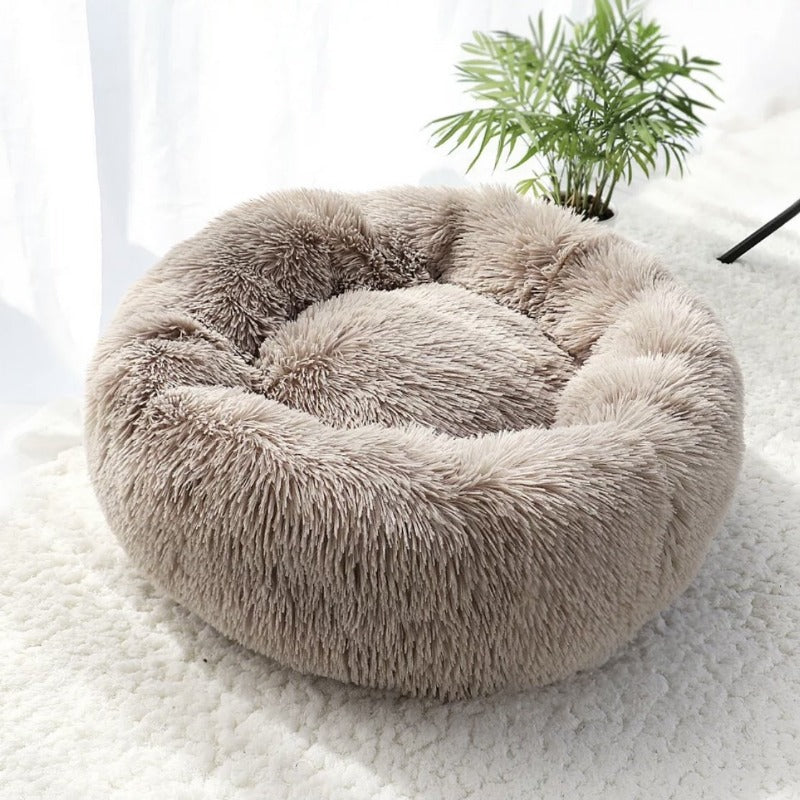 BowLift | Beef Plush Calming Donut Dog Bed for Small to Large Dogs