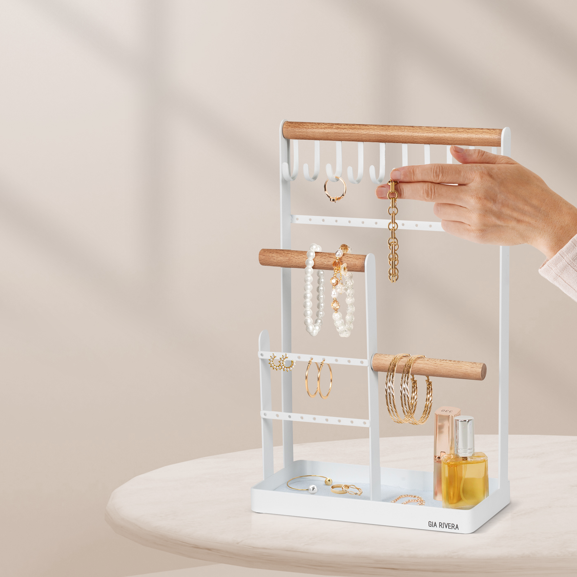 BowLift | Jewelry Stand Holder with 10 Hooks