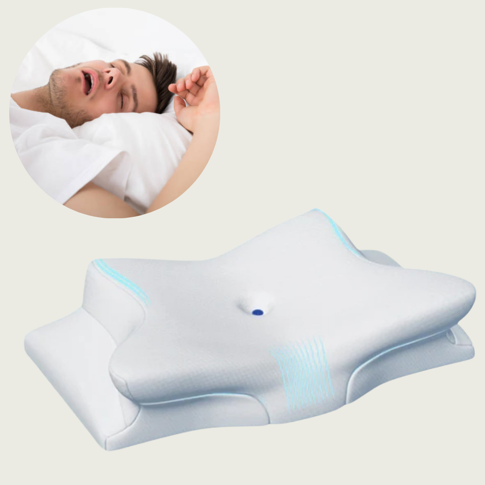BowLift | Pillow for Sleep Apnea & Snoring Relief – Ergonomic Memory Foam Anti-Snore Pillow for Better Breathing & Deep Sleep Support