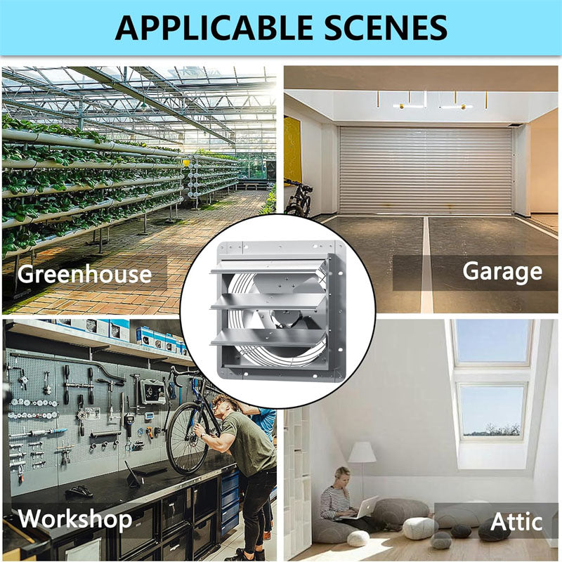 BowLift | 18 Inch Industrial Ventilation Extractor Shutter Exhaust Fan  For Greenhouse Shed Shop Garage