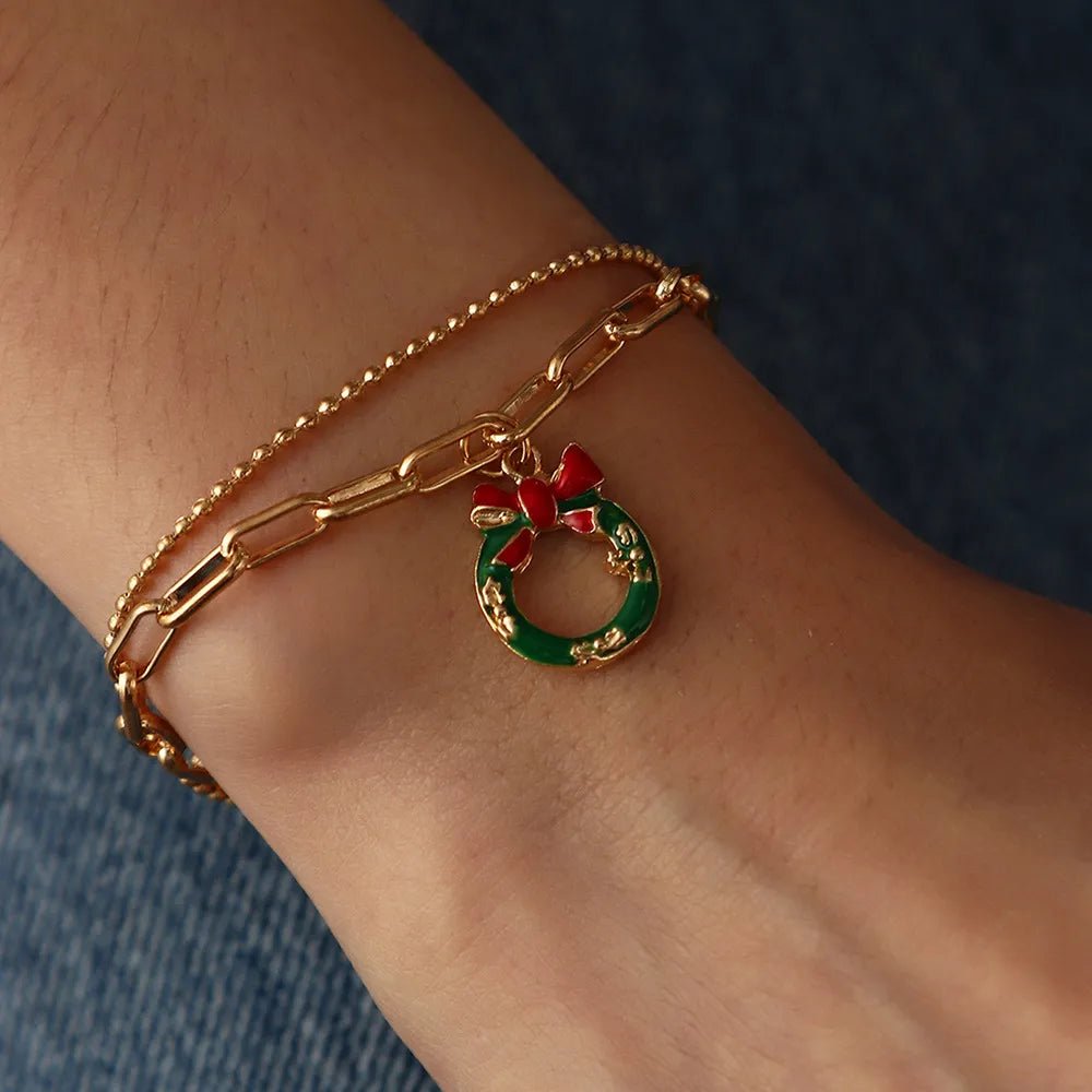 BowLift | Adjustable, gold-plated, festive charm bracelet for Christmas mood