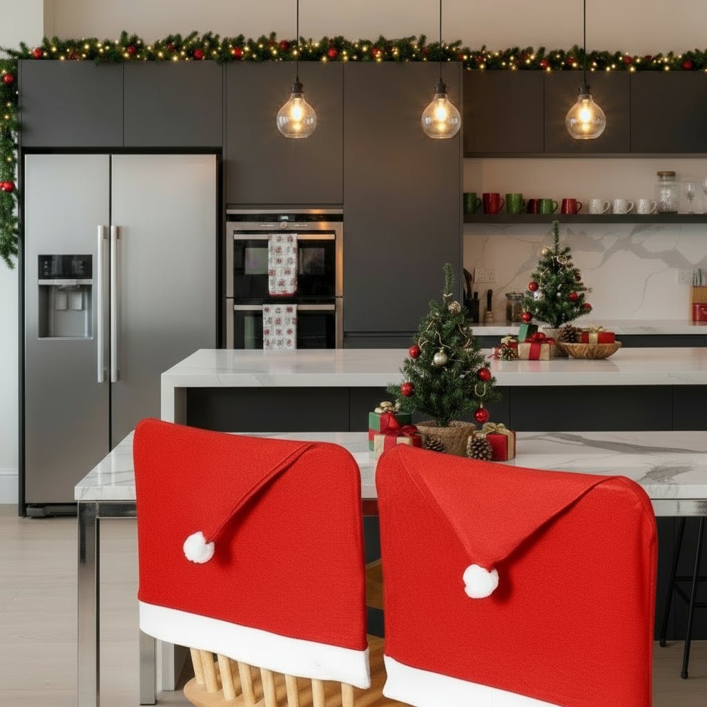 BowLift | 2-pack chair covers with Santa hat for festive table decoration