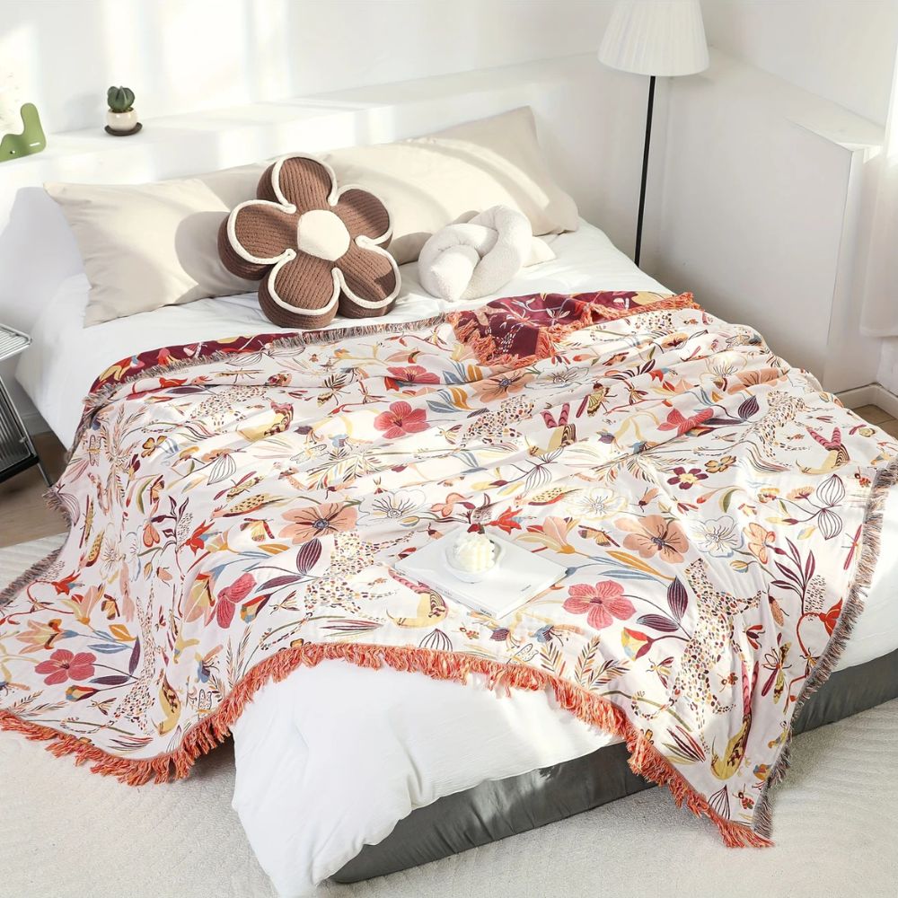 BowLift | Jungle Bloom Reversible Cotton Blanket