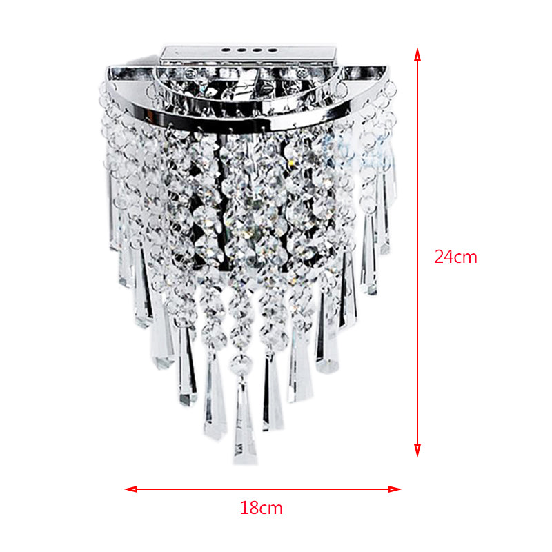 BowLift | Modern Chrome Crystal Drop Wall Lamps