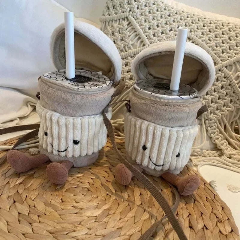 BowLift | Cute Happy Coffee Mug Holder Plush Bag
