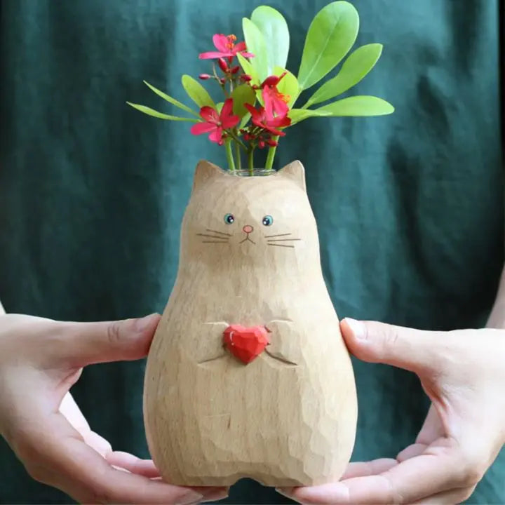 BowLift | Cat wooden vase – Decor & gift for cat lovers