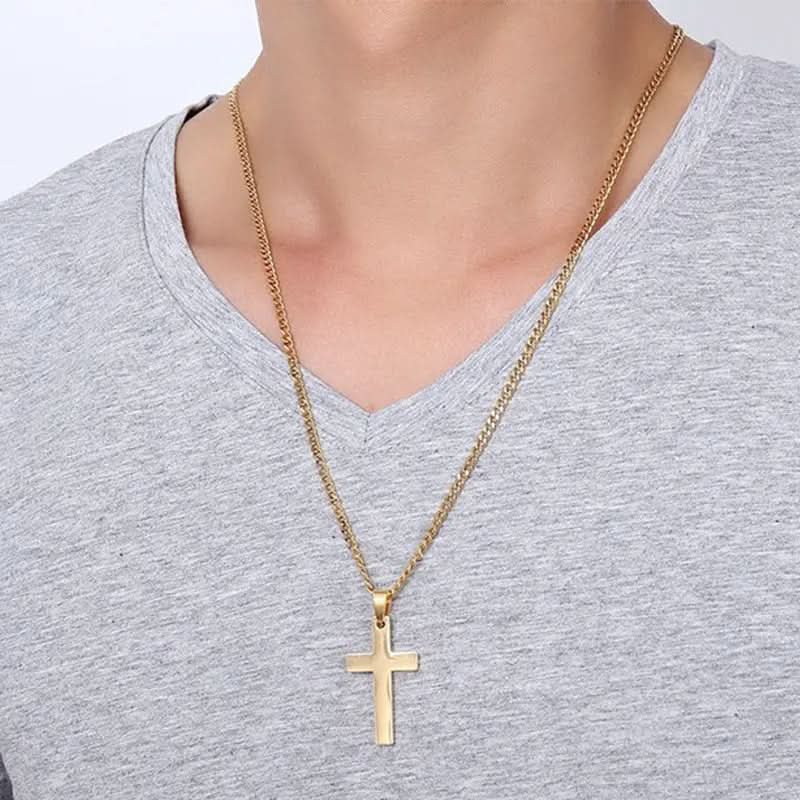 BowLift | Classic men's necklace with stainless steel cross pendant