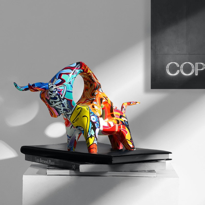 BowLift | Art Colorful Bull Sculpture