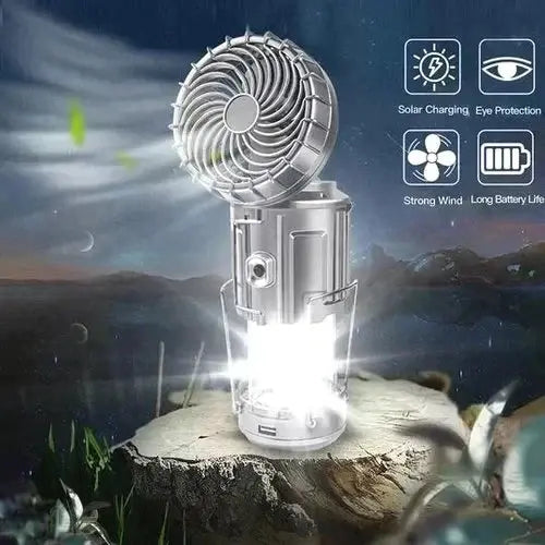 BowLift | Camping Lantern with Fan & Power Bank | Solar & Rechargeable LED Light | Portable Outdoor Gear