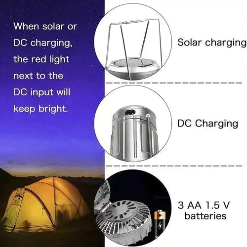 BowLift | Camping Lantern with Fan & Power Bank | Solar & Rechargeable LED Light | Portable Outdoor Gear