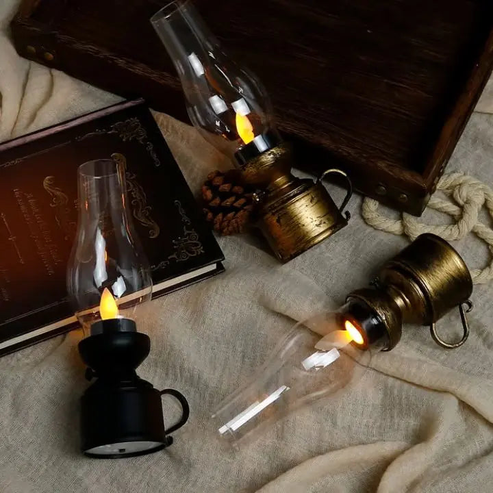 BowLift | LED Vintage Oil Lamp – Elegant Electronic Swing Candle